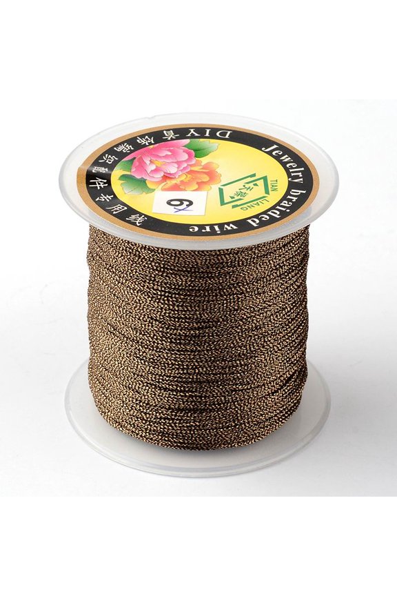 Round Metallic Thread 12-Ply Camel 1mm 54.68 yards(50m)/roll