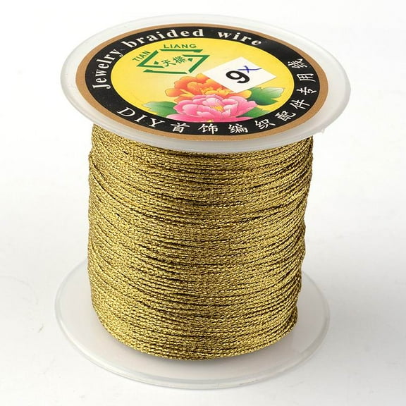 Round Metallic Thread Embroidery Thread 9-Ply Olive 0.8mm 65.61 yards(60m)/roll