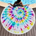 thumbnail image 1 of Round Microfiber Beach Towel, 58 Inch Oversized Circular Beach Blanket Shawl Beach Mat, Quick-Dry Soft Polyester Sand-Free Towel for Beach Picnic Yoga Travel Gift, 1 of 4