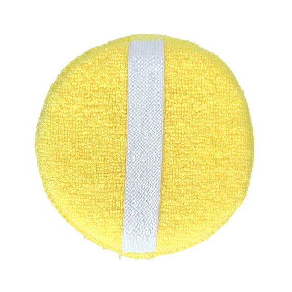 Round Microfiber Car Polishing Waxing Sponge Pad with Elastic Hand Strap for Auto Cleaning Detailing Applicator