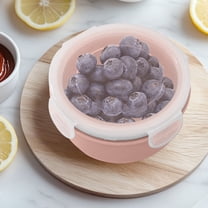 Round Mini Food Storage Container Flip Lid Refrigerator Organizer for Cheese Fruits Vegetables Snacks Airtight Kitchen Pantry Box BPA Free Plastic