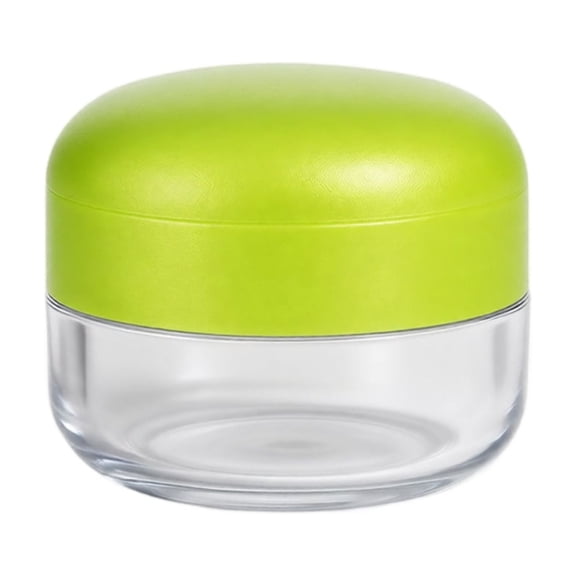 Round Mini Jar with Lime Green Lid | Airtight Seal Leak Proof Kitchen Storage | Portable Travel Container for Spices Herbs
