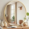 thumbnail image 1 of Blorly 20 inch Circle Wall Round Mirror for over Sink, Gold Metal Frame, Bathroom Decorative Vanity Mirror, for Living Room, Entryway, 1 of 10