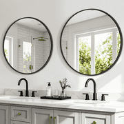 Mavora Max 26” Round Bathroom Mirror for Wall 2 pack Wall Mounted Vanity Mirror, Black