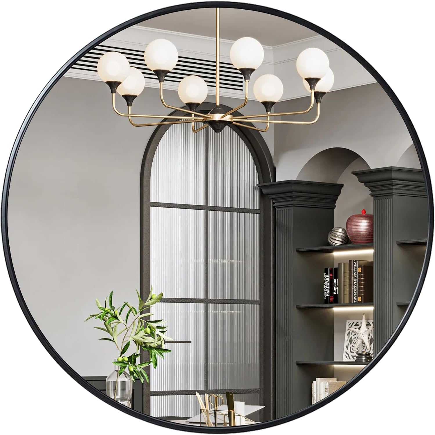 Round Mirror 48 inch, Large Circle Mirror for Wall, Round Bathroom