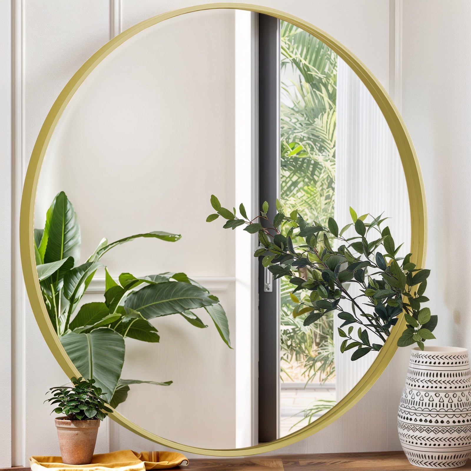 Round Mirrors Wall Mirror 24 inch Circle Mirror for Bathroom,Gold ...