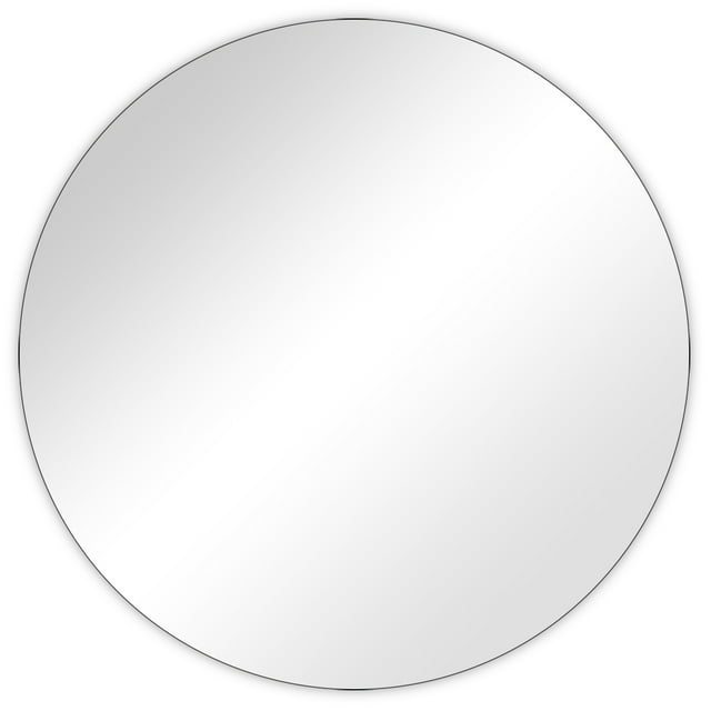 16 Inch Round Acrylic Wall Mirror, Frameless Bathroom Mirror, White