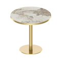thumbnail image 1 of Round Modern Dining Table 31.5 Inches with Faux Marble Top Bistro Tulip Table for Kitchen Breakfast Nook Small Spaces Sturdy Metal Base Easy Assembly, 1 of 9