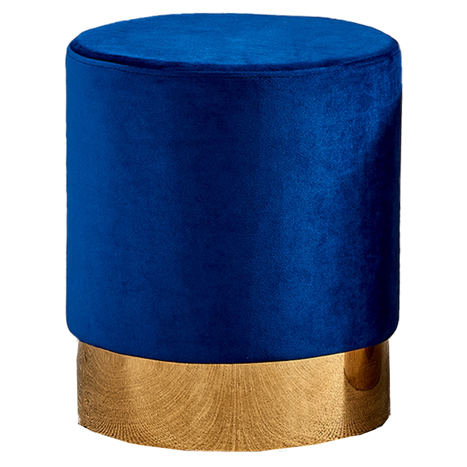 Round Modern Velvet Accent Stool in Blue - Walmart.com