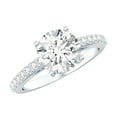 thumbnail image 1 of Rosec Jewels Certified Moissanite Round Engagement Ring 2 Ct - Moissanite Solitaire Ring - 8 mm - D-VS1 Grade - with Jewelry Box, 10K White Gold, US 12.50, 1 of 9