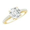 thumbnail image 1 of Rosec Jewels Certified Moissanite Round Engagement Ring 2 Ct - Moissanite Solitaire Ring - 8 mm - D-VS1 Grade - with Jewelry Box, 18K Yellow Gold, US 4.50, 1 of 9