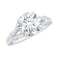 thumbnail image 1 of Rosec Jewels Moissanite Round Engagement Ring 2 Carat - Split Shank Ring - 8 mm - D-VS1 Quality Certified, 10K White Gold, US 4.50, 1 of 8