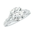 thumbnail image 1 of Rosec Jewels Moissanite Round Engagement Ring 2 Carat - Split Shank Ring - 8 mm - D-VS1 Quality Certified, 10K White Gold, US 6.00, 1 of 8
