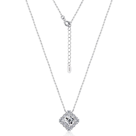 Round Moissanite Pendant Necklace 925 Sterling Silver 18K Gold Plated CZ Style D Color VVS1 Gold Necklace for Women Jewelry Gift Birthday Anniversary