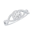 thumbnail image 1 of Rosec Jewels Certified Moissanite Engagement Ring for Women - D-VS1 Quality Moissanite Criss Cross Ring, 10K White Gold, US 5.50, 1 of 9