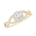 thumbnail image 1 of Rosec Jewels Certified Moissanite Engagement Ring for Women - D-VS1 Quality Moissanite Criss Cross Ring, 10K Yellow Gold, US 6.50, 1 of 8