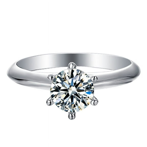 Round Moissanite Solitaire Ring | 1 Carat Engagement Ring | VVS Quality | 6 Prong Setting | 925 Sterling Silver