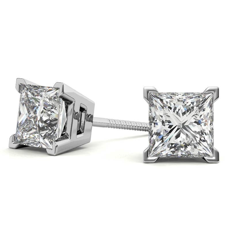 Round Moissanite Studs | Sterling Silver | Daily Wear Studs for Women