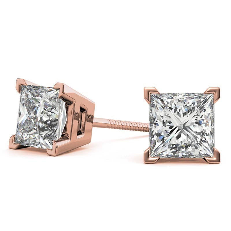 Round Moissanite Studs | Sterling Silver | Daily Wear Studs for Women