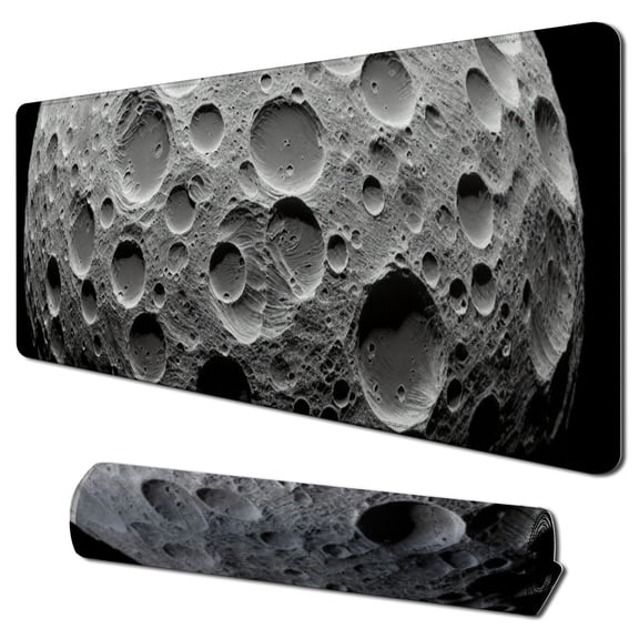 Round Moon Mouse Pad, Earth Grey Fashion Design Circular Mousepad with Rubber