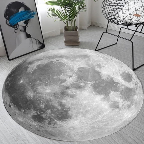 Round Moon Rug, Moon Rug 3x3 ft
