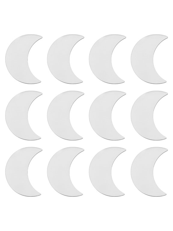 Round Moon Stainless Steel Blanks Metal Stamping Tags Laser Engraving Tags Charms for Jewelry Making