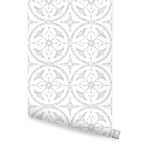 Round Moroccan Tile Peel and Stick Vinyl Wallpaper