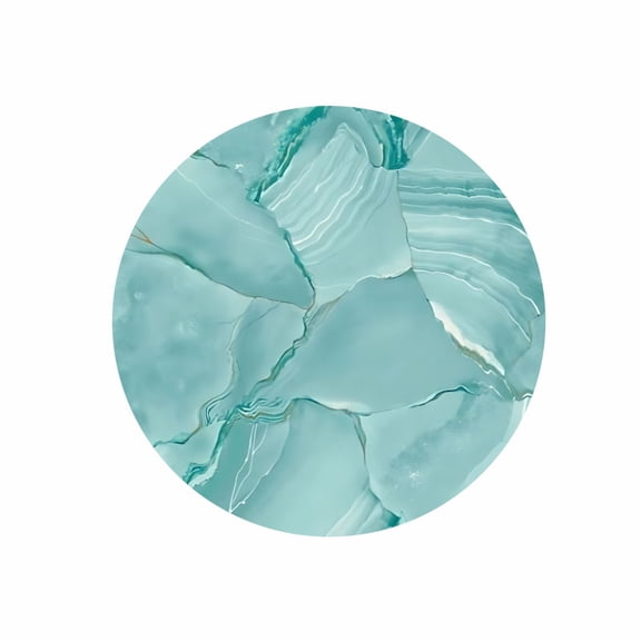 Round Mouse Pad 7.87 inch Teal Abstract Marble Design Rubber Surface for Office and Gaming Desk