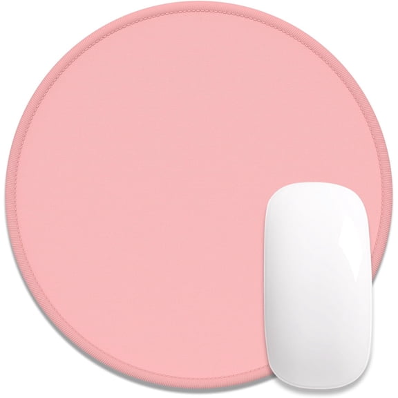 Round Mouse Pad, Cute Small Computer Mouse Mat, Personalized Pattern, Stitched Edge, Non-Slip Rubber, Washable Mousepad Cloth for Wireless Mouse