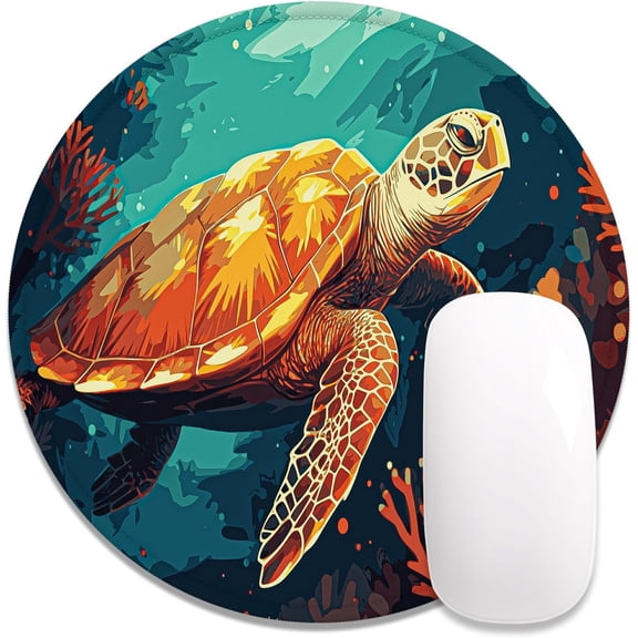 Round Mouse Pad, Cute Small Computer Mouse Mat, Personalized Pattern, Stitched Edge, Non-Slip Rubber, Washable Mousepad Cloth for Wireless Mouse