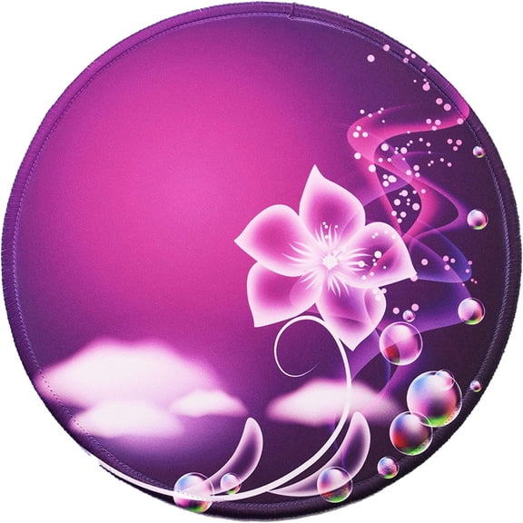 Round Mouse Pad Non-Slip Rubber Base Mousepad with Stitched Edge Washable Small Mouse Mat 7.9 x 7.9 Inch for Computer, Laptop, Home, Office