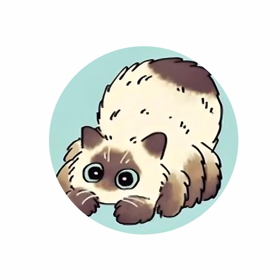 Round Mouse Pad with Cute Siamese Cat Design 7.87 inch Rubber Desk Accessory for Office and Home Use