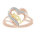 thumbnail image 1 of AFFY Round Natural Diamond Accent Two Tone Mom Heart Ring In 10K Solid Rose Gold-7.5, 1 of 1