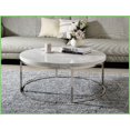 thumbnail image 1 of Round Natural Marble Top Coffee Table with Nickel Finish – Timeless Elegance for Living Room, 1 of 5