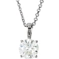 thumbnail image 1 of Round Natural Mined Diamond Solitaire Pendant Necklace 14K White Gold (0.52 Ct,G Color,VVS2 Clarity) IGL, 1 of 5
