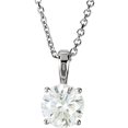 thumbnail image 1 of Round Natural Mined Diamond Solitaire Pendant Necklace 14K White Gold (0.56 Ct,F Color,VVS2 Clarity) IGL, 1 of 5
