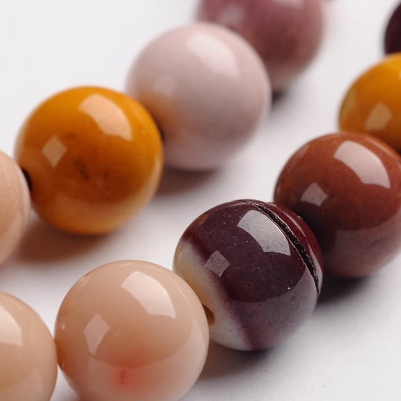 Round Natural Mookaite Gemstone Bead Strands 8mm Hole: 1mm 46pcs/strand 14.9 inch