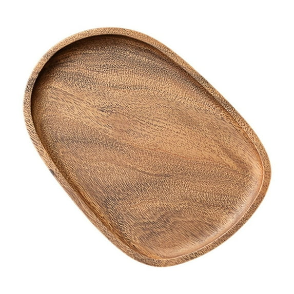 Round Natural Wood Tea Serving Platter with Storage - All-in-One Tray for Beverages, Cups, Parties, Easy Clean Dry Brew Home Decor