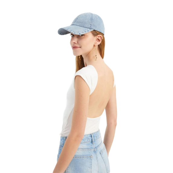 Round Neck Bodycon Top with a Back Cut Out