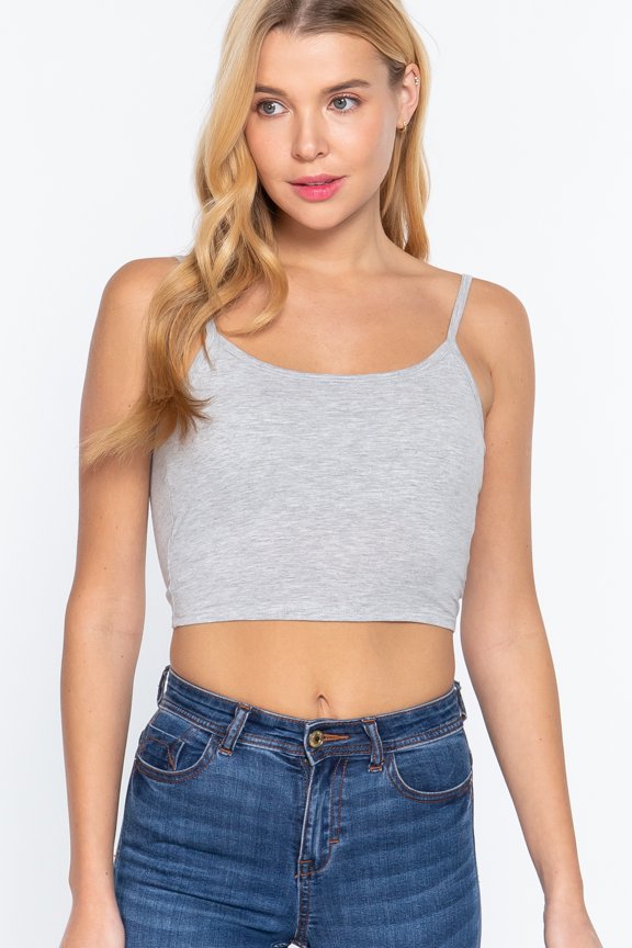 Round Neck Bra Cup Crop Top