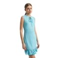thumbnail image 1 of Round Neck Drawstring Ruffle Sleeveless Mini Dress, 1 of 5