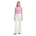 thumbnail image 1 of Round Neck Front Seam Short Sleeve Crop Top, 1 of 5