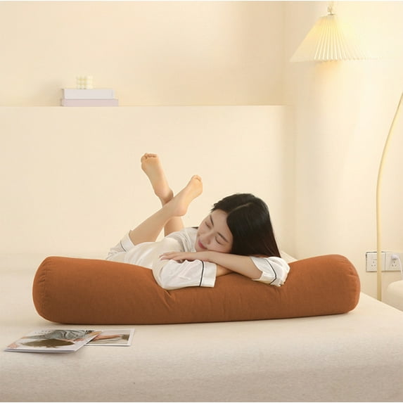 Round Neck Pillow,Roll Cervical Support Pillows,Neck Pain Relief Cylinder Bolster Pillows with Removable Washable Cover,Round Neck Support for Bed,Legs,Back,Knees and Yoga