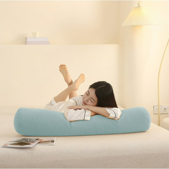 Round Neck Pillow,Roll Cervical Support Pillows,Neck Pain Relief Cylinder Bolster Pillows with Removable Washable Cover,Round Neck Support for Bed,Legs,Back,Knees and Yoga