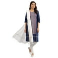 thumbnail image 1 of Round Neck Printed Kurta - Medieval Blue-X Small, 1 of 6