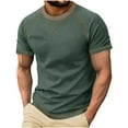 thumbnail image 1 of Round Neck Pullover Tee for Men Summer Sport Short Sleeve T-Shirt Comfy Casual Daily Wear Tee,L, 1 of 7