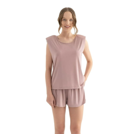 Round Neck Raw Edge Sleeveless Tank Top