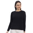 thumbnail image 1 of Cavardi Casual Women's Round Neck Ribbed Top – Black | Free Size, 1 of 2
