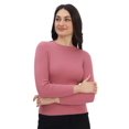 thumbnail image 1 of Cavardi Casual Women's Round Neck Ribbed Top – Dark Pink | Free Size, 1 of 2