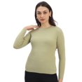thumbnail image 1 of Cavardi Casual Women's Round Neck Ribbed Top – Green | Free Size, 1 of 2